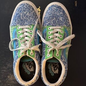 Vans Blue and Green Kids Sneakers